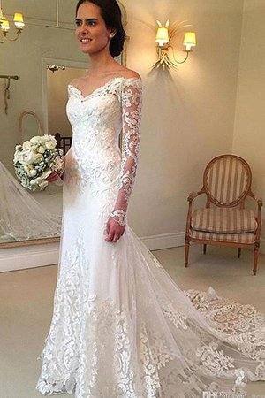 Plissiertes Einzigartig Langärmeliges Extravagantes Bodenlanges Brautkleid - Bild 2