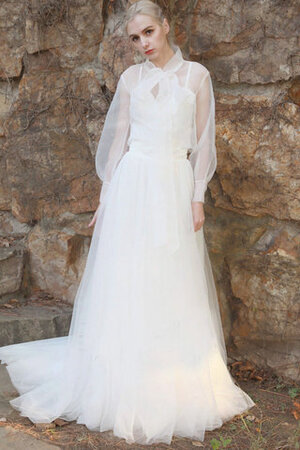 Robe de mariée joli en satin extensible sage naturel longue - Photo 1