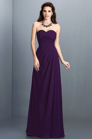 Abito da Damigella Senza Maniche A-Line in Chiffon A Terra con Festone - Foto 13
