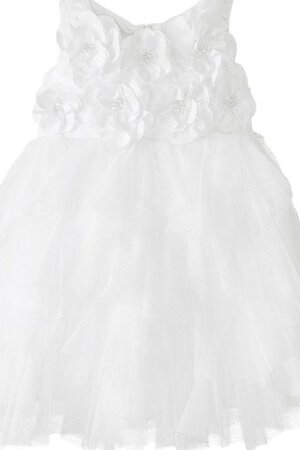 Robe de cortège enfant avec fleurs avec nœud ligne a textile en tulle manche nulle - Photo 1