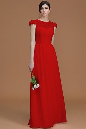 A-Linie Normale Taille Reißverschluss Bodenlanges Brautjungfernkleid mit Bordüre - Bild 29