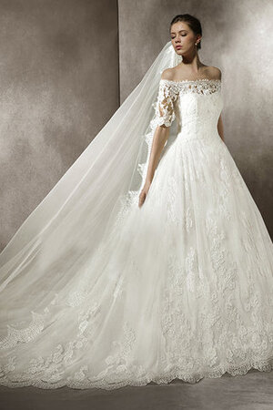 Robe de mariée avec zip en tulle pétillant de mode de bal formelle - Photo 2