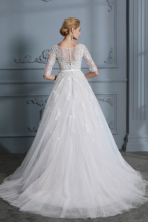 Robe de mariée broder a eglise gracieux en 1/2 manche serieuse - Photo 2