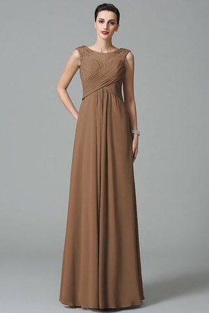 Prinzessin Gerüschtes Chiffon Anständiges Bodenlanges Brautjungfernkleid - Bild 4