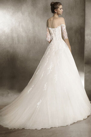 Robe de mariée en satin voyant jusqu'au sol naturel sexy - Photo 5