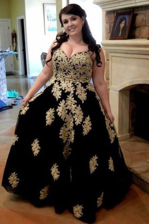 Normale Taille Duchesse-Linie Übergröße Ballkleid aus Tüll ohne Ärmeln - Bild 2