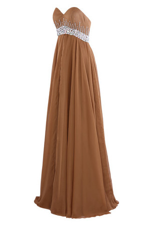Robe de soirée naturel derniere tendance avec cristal manche nulle de traîne courte - Photo 4