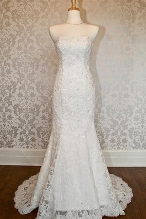 Spaghetti Träger Chiffon knielanges bodenlanges Brautkleid mit Bordüre mit Knöpfen - Bild 1
