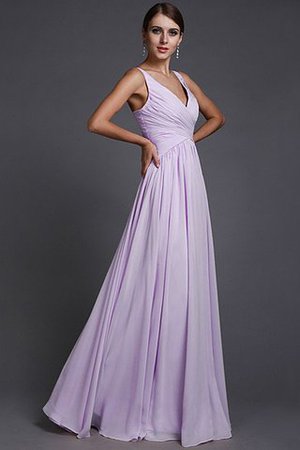 Normale Taille A Linie V-Ausschnitt Prinzessin Bodenlanges Brautjungfernkleid - Bild 18