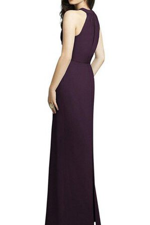 Abito da Damigella con Perline A Terra A-Line Tubino in Chiffon - Foto 2