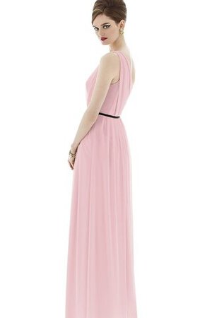 Abito da Damigella in Chiffon lusso con Fiocco con Fusciacca monospalla Lungo - Foto 2