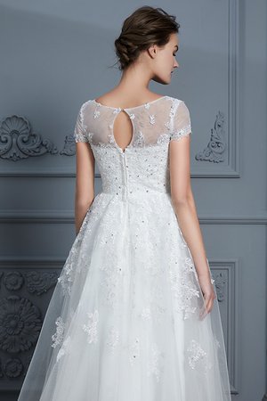 Plissiertes Ausgezeichnet Informelles Glamouröses Wadenlanges Brautkleid - Bild 8