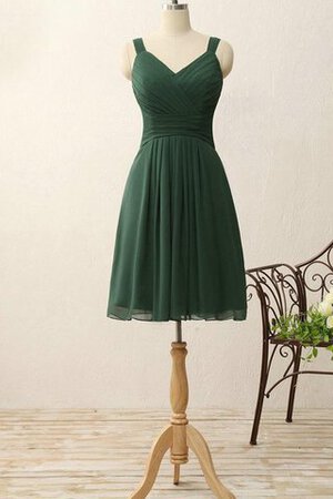 Natürliche Taile A-Line plissiertes kurzes knielanges Brautjungfernkleid - Bild 1