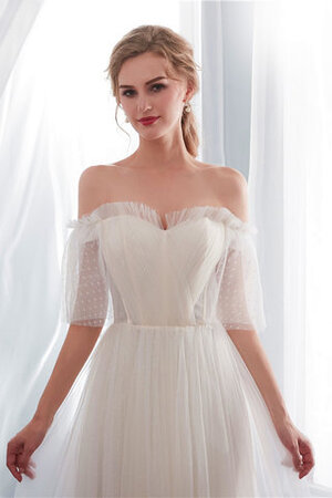 Robe de mariée bustier de plissé exquis de col en cœur de lotus moderne - Photo 6