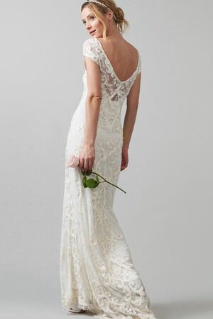 Kurze Ärmeln plissiertes enges glamouröses bodenlanges Brautkleid mit gekappten Ärmeln - Bild 2