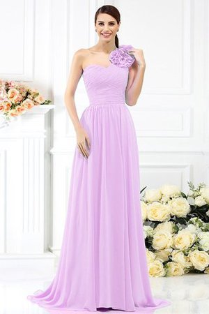 Robe demoiselle d'honneur plissage avec fleurs avec chiffon ligne a au drapée - Photo 19