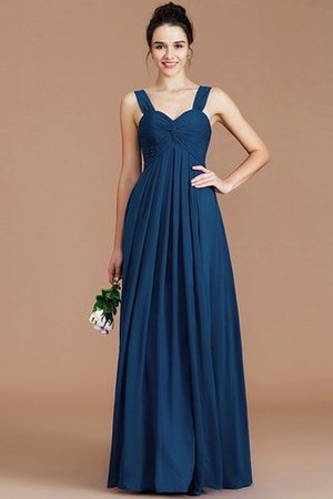 Empire Taille Gerüschtes Ärmelloses Bodenlanges Brautjungfernkleid mit Empire Tailler - Bild 16