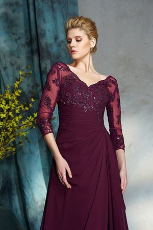 Dreiviertel Länge Ärmeln A Linie Chiffon Bodenlanges Anständiges Brautmutterkleid - Bild 7