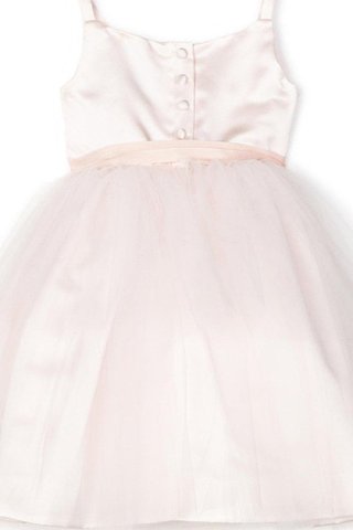 Robe de cortège enfant au niveau de genou en taffetas avec sans manches a-ligne avec nœud - Photo 2