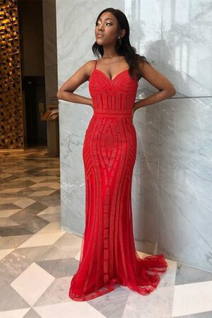 Spaghetti Träger Auffällig Reißverschluss Extravagantes Ballkleid mit Herz-Ausschnitt - Bild 1