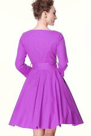 Plissiertes Reißverschluss a linie dreiviertel Länge Ärmeln kurzes Brautjungfernkleid - Bild 2