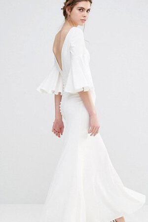Bateau Chiffon lockeres tiefer V-Ausschnitt bodenlanges Elegantes Brautjungfernkleid - Bild 3