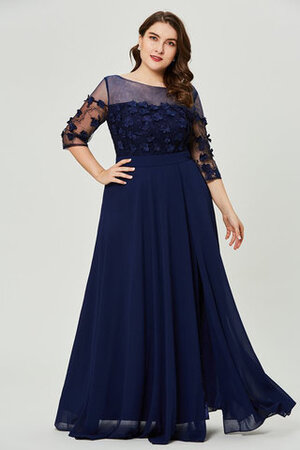 3 /4 Länge Ärmeln Wunderbar Sittsames Bodenlanges Luxus Abendkleid - Bild 6