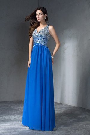 Robe de soirée longue avec sans manches de princesse avec chiffon v encolure - Photo 5