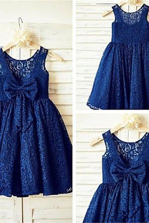 A-Line Prinzessin Ärmellos Blumenmädchenkleid mit Schaufel Ausschnitt mit Blume - Bild 1