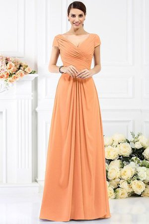 Robe demoiselle d'honneur plissage longue avec fronce a-ligne avec chiffon - Photo 20