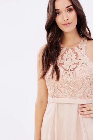 Chiffon Reißverschluss Ärmellos romantisches bodenlanges schlichtes Brautjungfernkleid - Bild 6