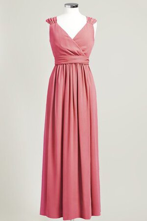 V-Ausschnitt Chiffon prächtiges Brautjungfernkleid mit gekappten Ärmeln - Bild 5