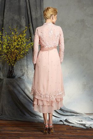 Ärmelloses Chiffon Reißverschluss Brautmutterkleid mit Jacke mit Applike - Bild 2