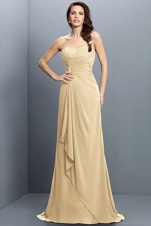 Ärmelloses Chiffon Sweep train Brautjungfernkleid mit Rücken Schnürung mit Plissierungen - Bild 6