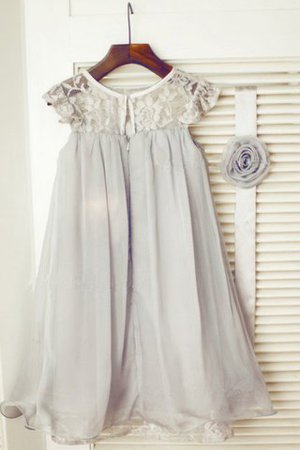 Normale Taille A Linie Chiffon Reißverschluss Anständiges Blumenmädchenkleid - Bild 2