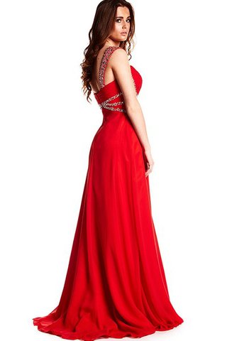 Robe de bal simple col élisabéthain de traîne courte avec chiffon avec zip - Photo 2