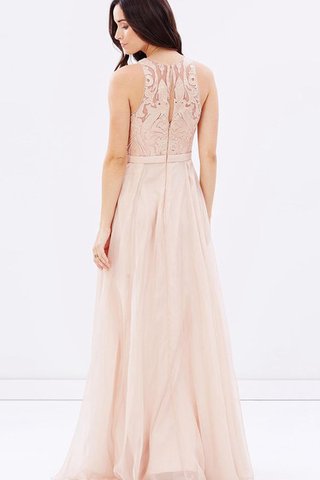 Chiffon Reißverschluss Ärmellos romantisches bodenlanges schlichtes Brautjungfernkleid - Bild 2