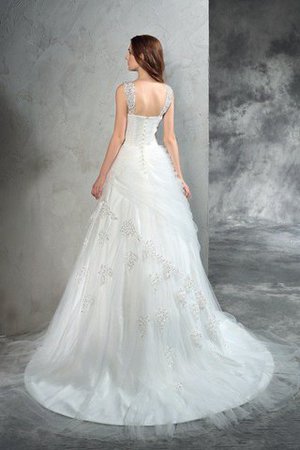 Clasico Vestido de Novia de Largo de Escote de Tirantes Espaguetis de Cremallera - Foto 2