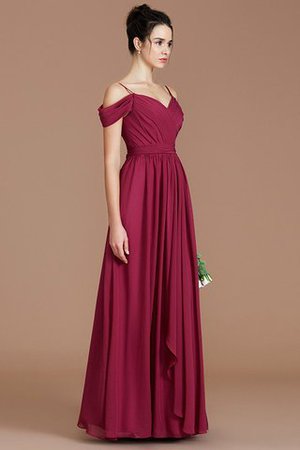 Prinzessin Chiffon Ärmelloses Schulterfreier Ausschnitt Bodenlanges Brautjungfernkleid - Bild 5