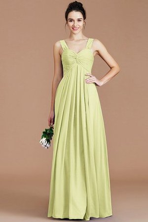 Robe demoiselle d'honneur naturel en chiffon de col en cœur jusqu'au sol d'empire - Photo 14