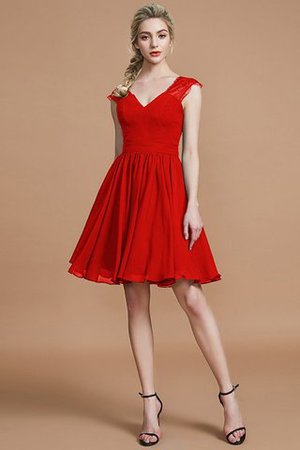 Robe demoiselle d'honneur naturel manche nulle ligne a au niveau de genou v encolure - Photo 28