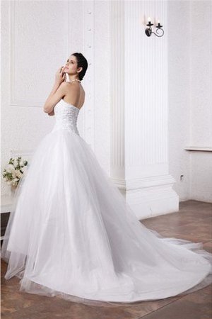 Abito da Sposa Lungo Ball Gown con Applique Senza Maniche Cuore - Foto 2