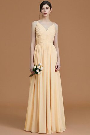 Abito da Damigella A Terra Naturale Principessa in Chiffon A-Line - Foto 12