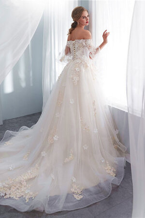 Robe de mariée morden appliques avec fleurs romantique delicat - Photo 4