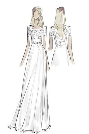 Sencillo Vestido de Novia de Sin mangas de Encaje Adorno de Camiseta - Foto 3