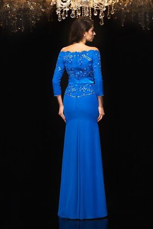 Chiffon Normale Taille Perlenbesetztes Schulterfreier Ausschnitt Bodenlanges Abendkleid - Bild 2