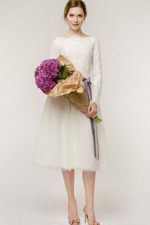 Robe de mariée classique facile modeste avec manche longue ceinture - Photo 1