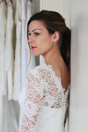 Robe de mariée modeste informel simple de col haut avec bouton - Photo 3