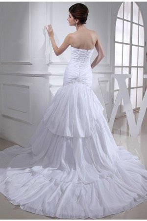 Abito da Sposa con Perline con Applique Allacciato Coda A Strascico Cappella Lungo - Foto 2