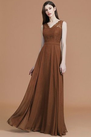 Robe demoiselle d'honneur naturel avec sans manches de col en v ligne a de princesse - Photo 10